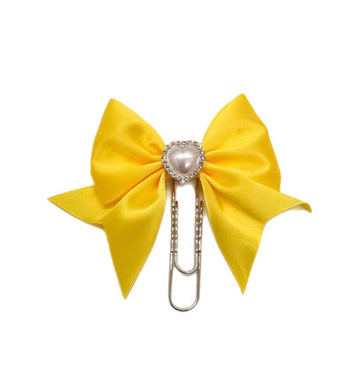 Candy Heart Yellow Bow Clip