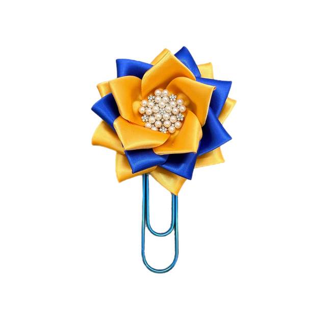 Yellow & Royal Blue Bloom Clip