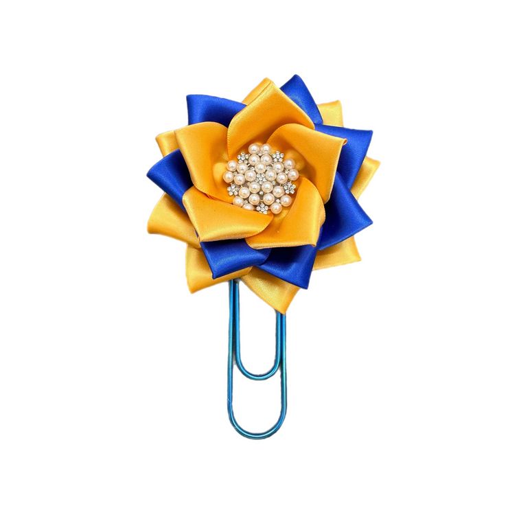 Yellow & Royal Blue Bloom Clip