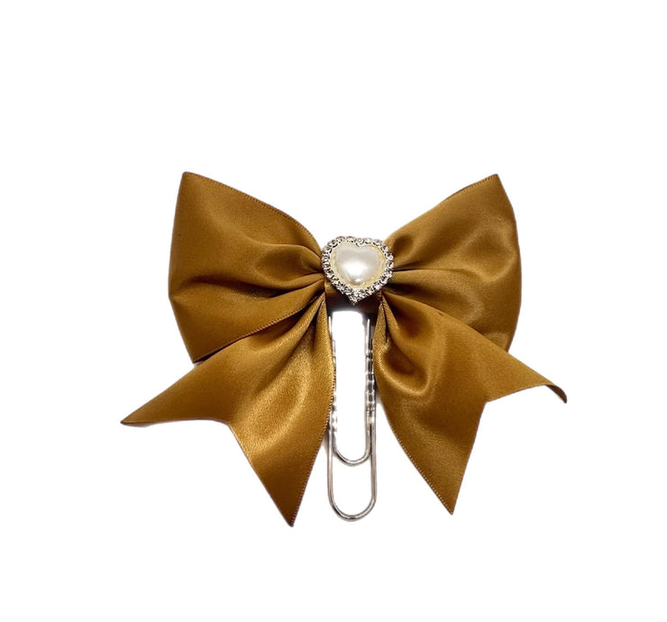 Candy Heart Gold Bow Clip