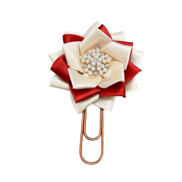 Red & Cream Bloom Clip
