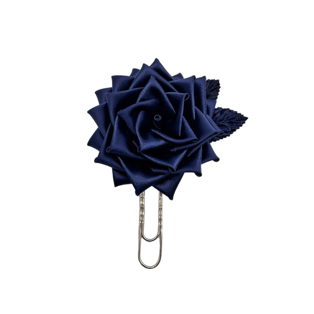 Navy Blue Rose Clip