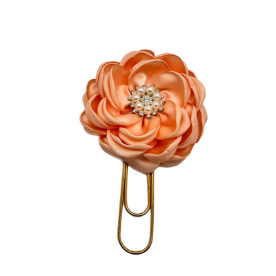 Peach Dahlia Clip