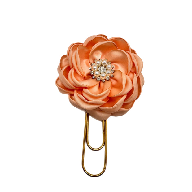 Peach Dahlia Clip