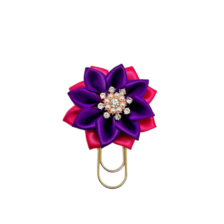 Hot Pink and Purple Daisy Mini Clip