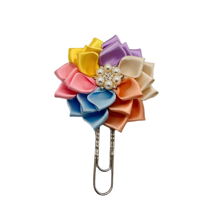 Pastel Rainbow Daisy Clip