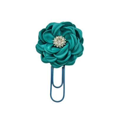 Turquoise Dahlia Clip