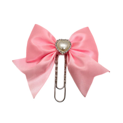 Candy Heart Pink Bow Clip