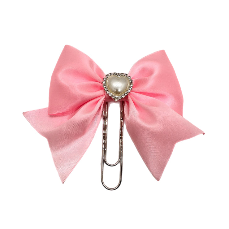 Candy Heart Pink Bow Clip