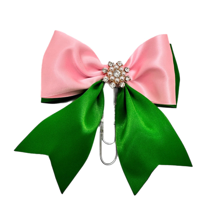 Green & Pink Sugar Rush Bow Clip