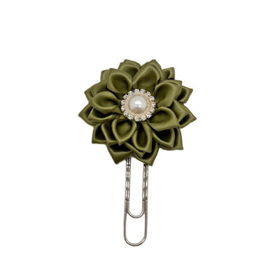 Olive Green Daisy Clip