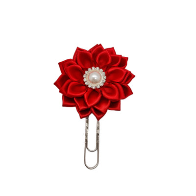 Crimson Red Daisy Clip