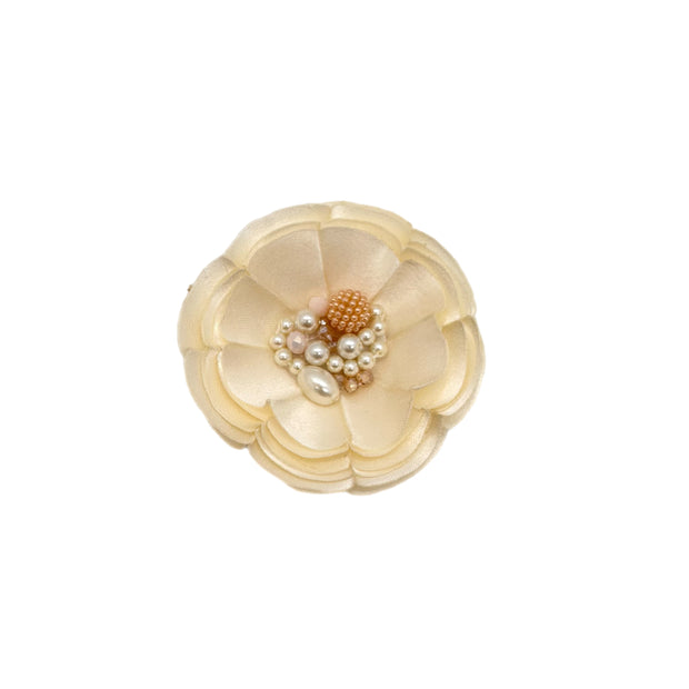 Cream Charmeuse Brooch Pin