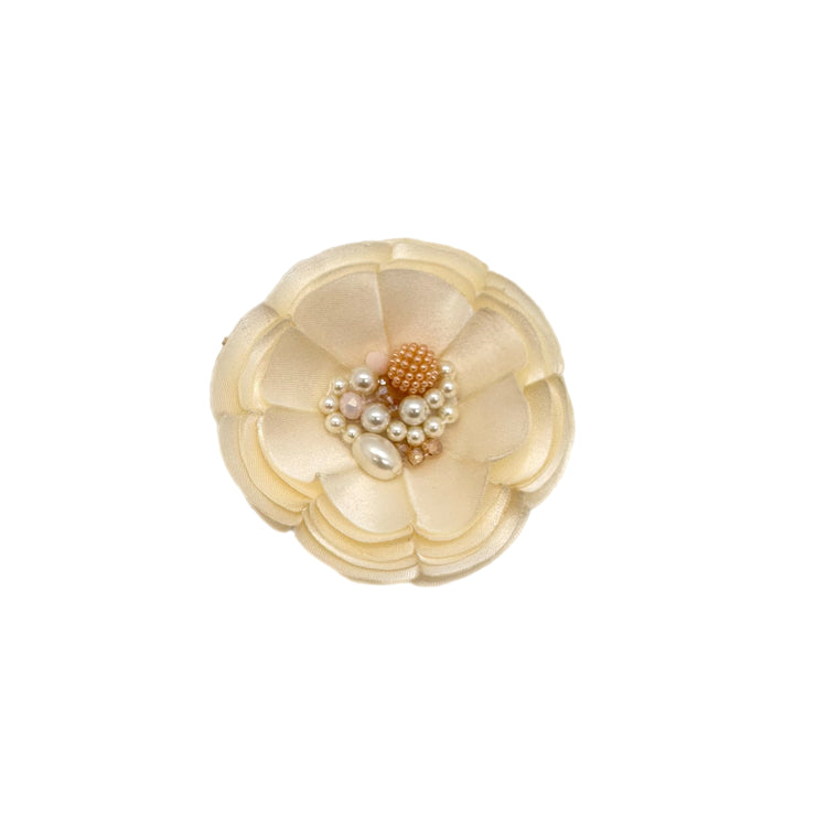 Cream Charmeuse Brooch Pin