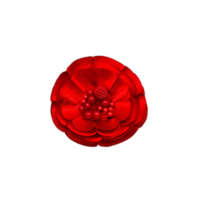 Red Charmeuse Brooch Pin