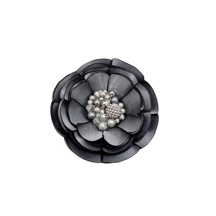 Gray Charmeuse Brooch Pin