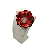 Salmon & Black Flower Brooch