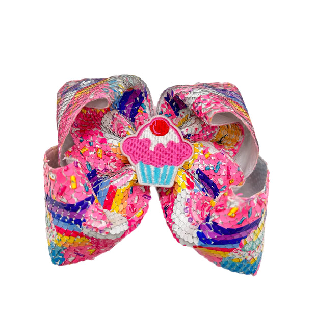 Cupcake Sequin Southern Hair Bow