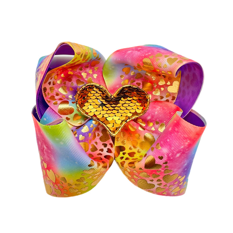 Gold Heart Southern Hair Bow