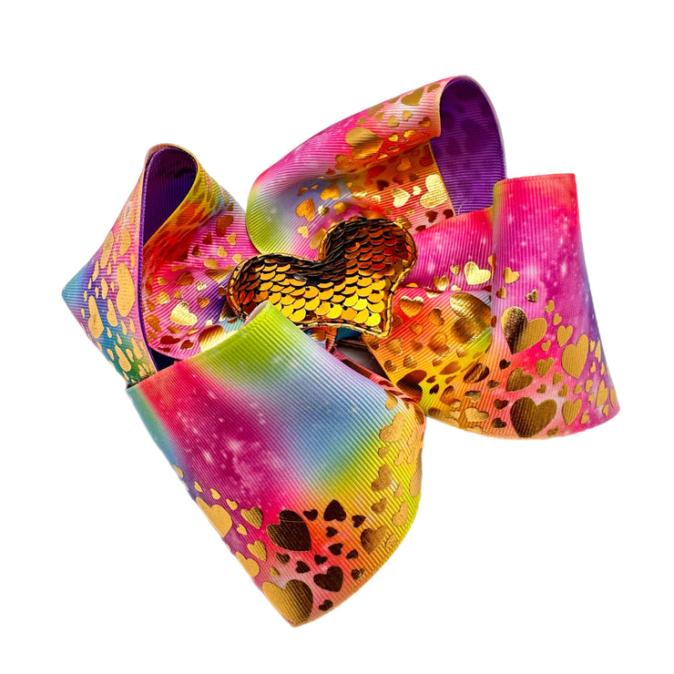 Gold Heart Southern Hair Bow
