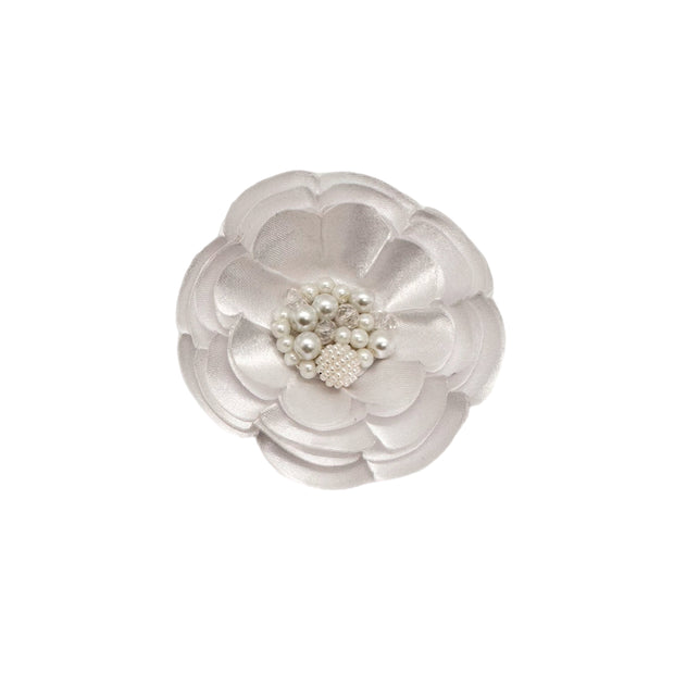 White Charmeuse Brooch Pin