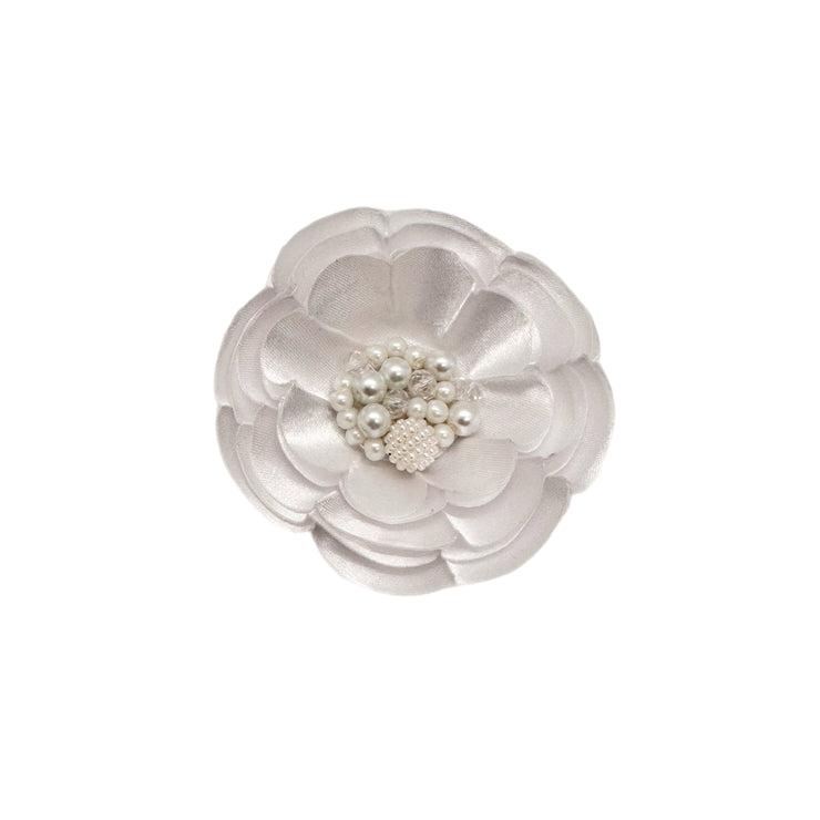 White Charmeuse Brooch Pin