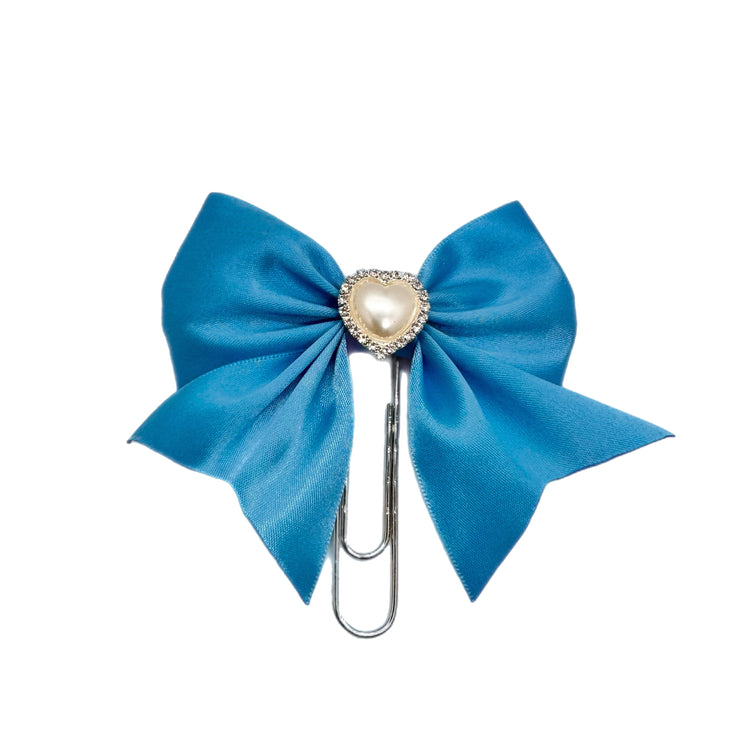 Candy Heart Turquoise Bow Clip