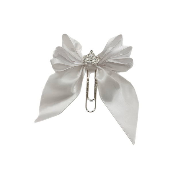 White Princess Bow Clip
