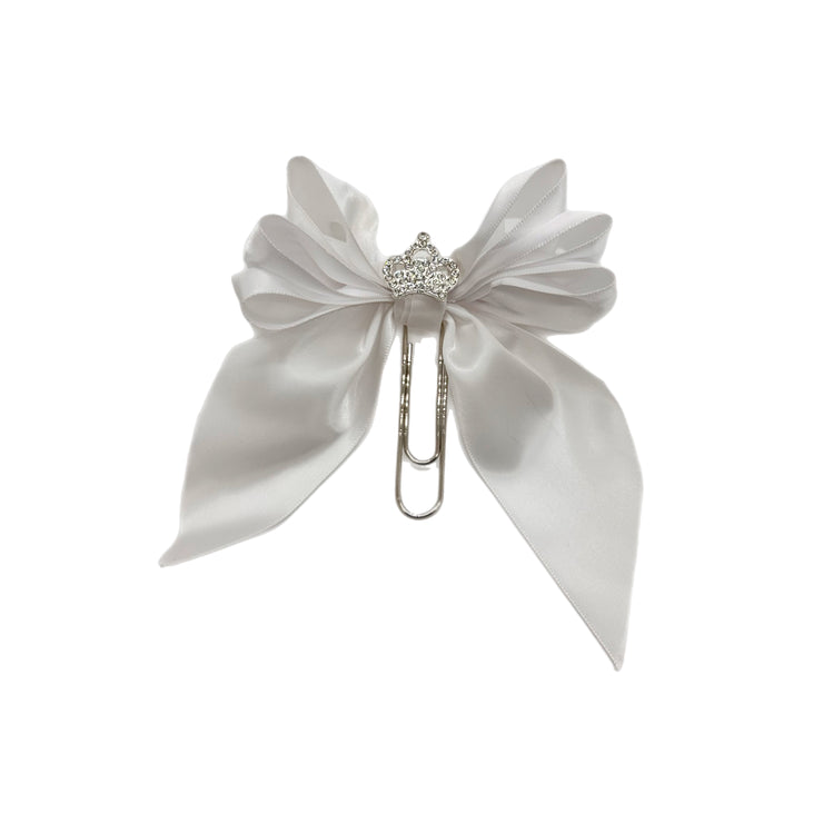 White Princess Bow Clip
