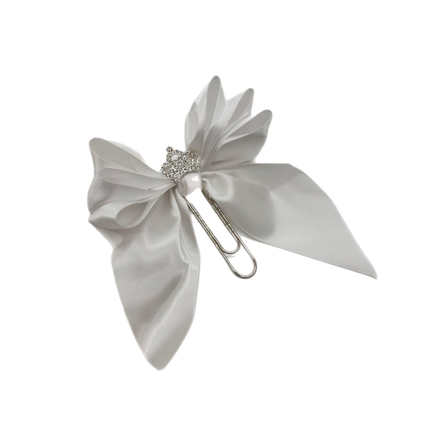 White Princess Bow Clip