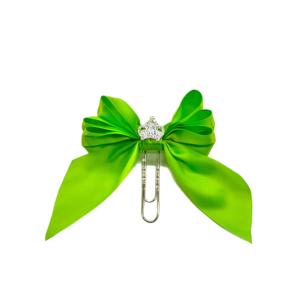 Lime Green Princess Bow Clip