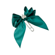 Teal Princess Bow Clip
