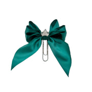 Teal Princess Bow Clip