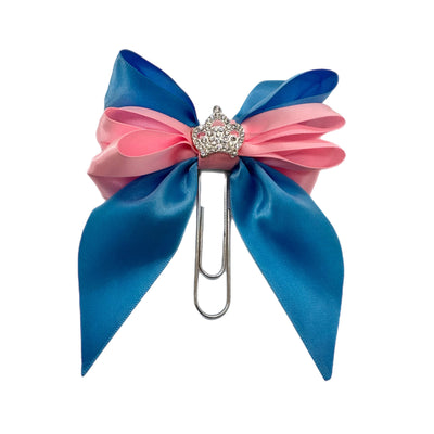 Pink & Blue Princess Bow Clips