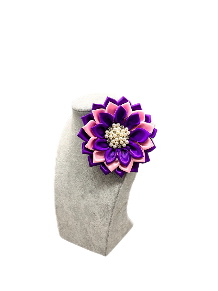 Purple & Pink Daisy Brooch